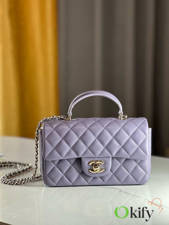 Okify Chanel Mini Flap Handle Purple 20×6x13cm - 1