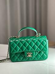 Okify Chanel Mini Flap Handle green 20×6x13cm - 1