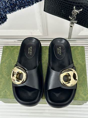 	 Okify Gucci Marina Chain Slide Sandals In Black