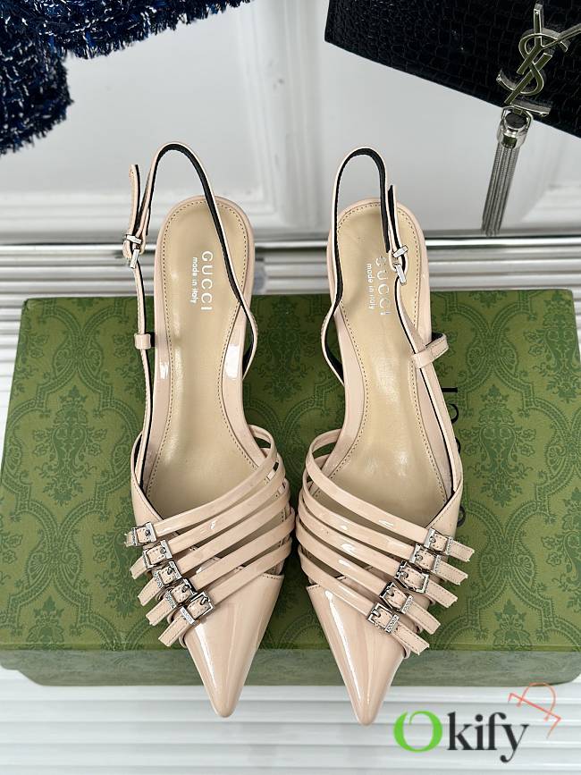 Okify Gucci Women Slingback Pum Beige Size 35-39 - 1