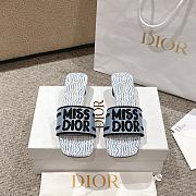 	 Okify Dway Heeled Slide Pale Blue Miss Dior Allover Motif - 1