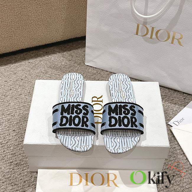 	 Okify Dior Dway Slide Pale Blue Miss Dior Allover Motif - 1