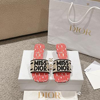 	 Okify Dway Heeled Slide Pale Dark Pink Miss Dior Allover Motif