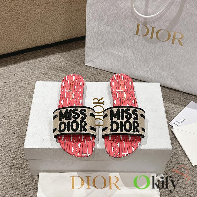 	 Okify Dior Dway Slide Pale Dark Pink Miss Dior Allover Motif - 1