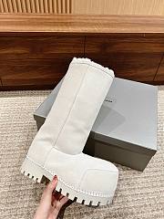 	 Okify Balenciaga Women's Alaska Fur High Boot In White High - 2