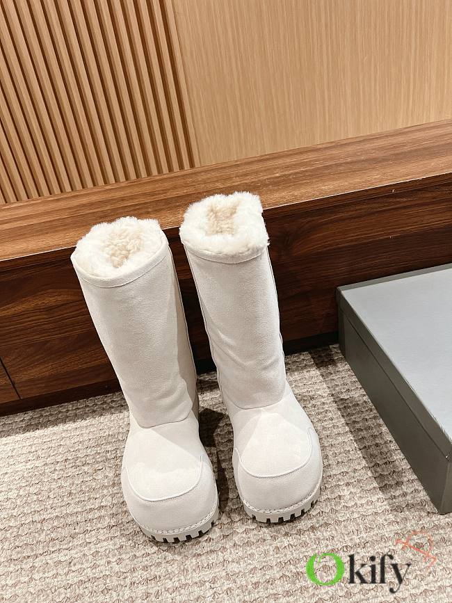 	 Okify Balenciaga Women's Alaska Fur High Boot In White High - 1