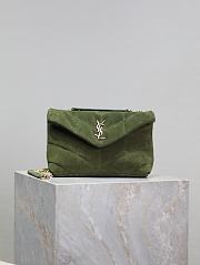 Okify YSL Loulou Puffer Green Velvet Mini 23×15.5×8.5cm - 1