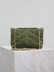 Okify YSL Loulou Puffer Green Velvet Mini 23×15.5×8.5cm - 4