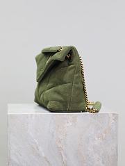 Okify YSL Loulou Puffer Green Velvet 29x17x11cm - 4