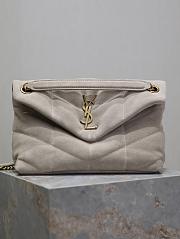 	 Okify YSL Loulou Puffer Grey Velvet 29x17x11cm - 1