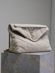 	 Okify YSL Loulou Puffer Grey Velvet 35x23x13.5 - 2