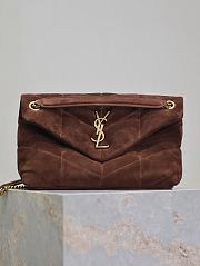 	 Okify YSL Loulou Puffer Brown Velvet 29x17x11cm - 1