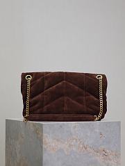 	 Okify YSL Loulou Puffer Brown Velvet 29x17x11cm - 4