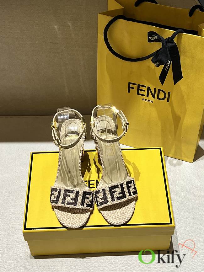 Okify Fendi Delfina Raffia Sandals 35-41 - 1