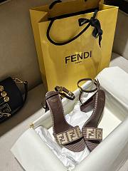 	 Okify Fendi Delfina Raffia Sandals Brown 35-41 - 4