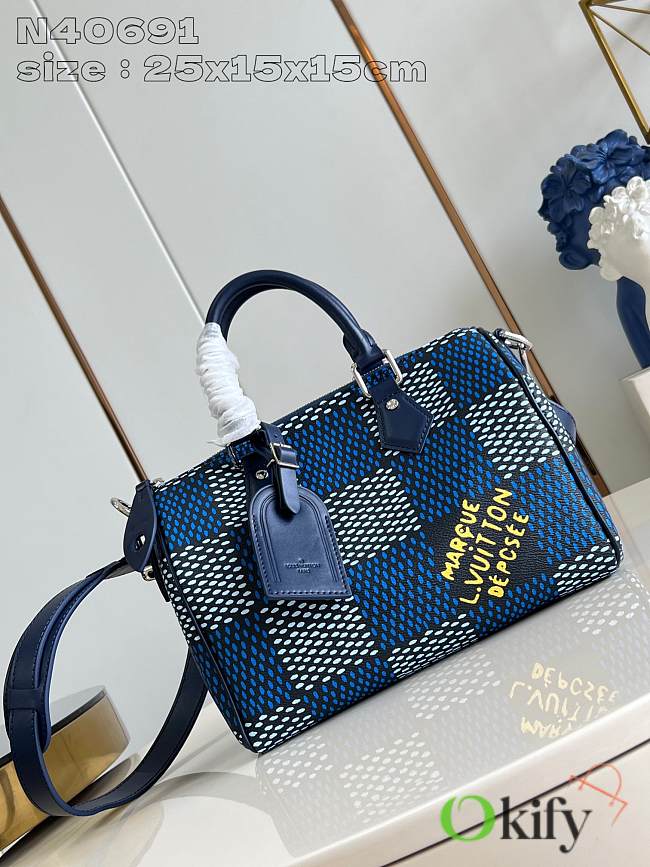 Okify Louis Vuitton Speedy 25 Bandoulière N40691 Blue  - 1