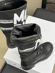 Okify D-Major BootTechnical Fabric with White Miss Dior Graffiti Print and Black Calfskin - 4