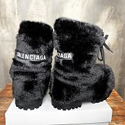 Okify Women's Black Alaska faux fur snow boots  - 5