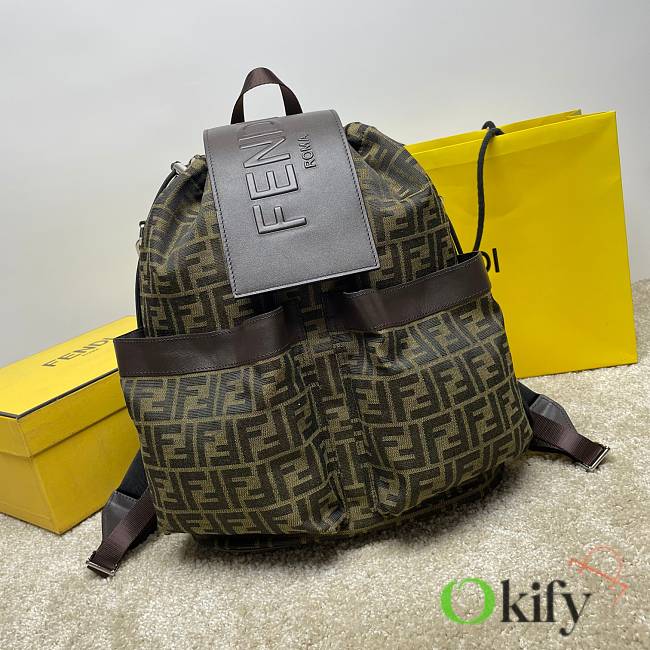 	 Okify Jacquard Fendi Strike Medium Green  back pack 31X16X36 - 1