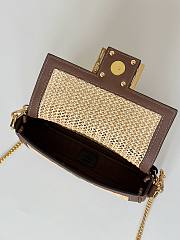 Okify Baguette Brown leather and macramé bag 20x5x13 - 4