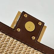 Okify Baguette Brown leather and macramé bag 20x5x13 - 3