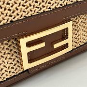 	 Okify Baguette Brown leather and macramé bag 27-6-15  - 2