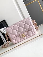 Okify Chanel Mini Flap Bag Pink 19.5cmx22cm - 1