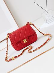 Okify Chanel Classic Flap Bag Red 13-18-7 cm - 1