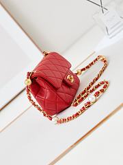 Okify Chanel Classic Flap Bag Red 13-18-7 cm - 3