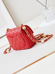 Okify Chanel Classic Flap Bag Red 13-18-7 cm - 2