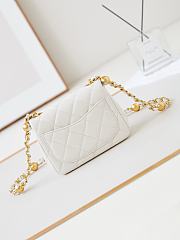 Okify Chanel Classic Flap Bag White 13-18-7 cm - 4