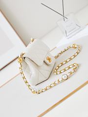 Okify Chanel Classic Flap Bag White 13-18-7 cm - 3