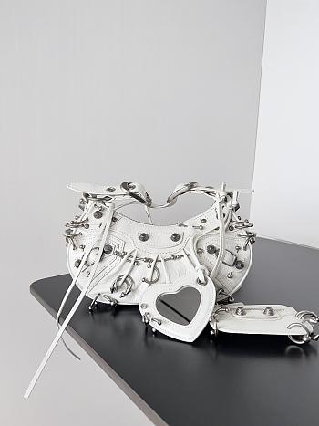 Okify Balenciaga Women's Le Cagole Xs Shoulder Bag With Piercings in Optic White