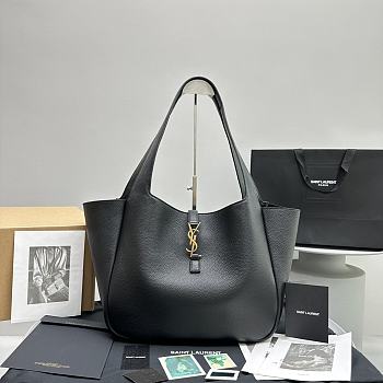 Okify YSL LE 5 À 7 bea in grained leather Black 33x28x14 cm 