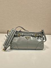 Okify Prada Small Leather Shoulder Bag Grey 26x14x12cm - 1