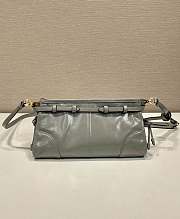 Okify Prada Small Leather Shoulder Bag Grey 26x14x12cm - 4