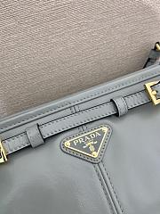 Okify Prada Small Leather Shoulder Bag Grey 26x14x12cm - 2