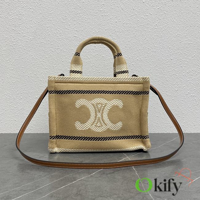 Okify Celine Small Cabas Thais In Striped Textile With Triomphe 26x19x13cm - 1