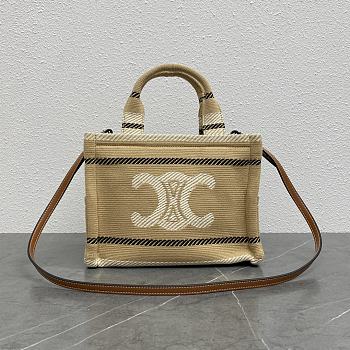 Okify Celine Small Cabas Thais In Striped Textile With Triomphe 26x19x13cm