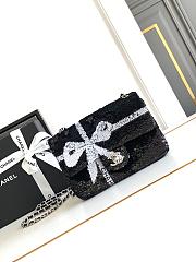 Okify Small Chanel Sequins Flap Bag Black 20*13*6cm - 1