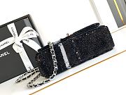 Okify Small Chanel Sequins Flap Bag Black 20*13*6cm - 3