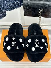 Okify Louis Vuitton Slipper Fur Black - 2