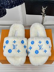 Okify Louis Vuitton Slipper Fur Blue - 1