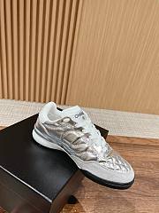 Okify Chanel Calfskin & Suede Calfskin Trainers Silver - 4