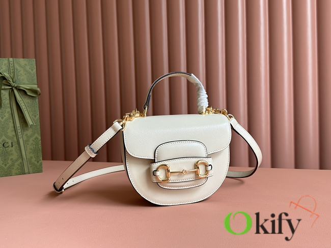 Okify Gucci Horsebit 1955 mini top handle bag White 18x15x6 cm - 1