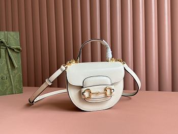 Okify Gucci Horsebit 1955 mini top handle bag White 18x15x6 cm