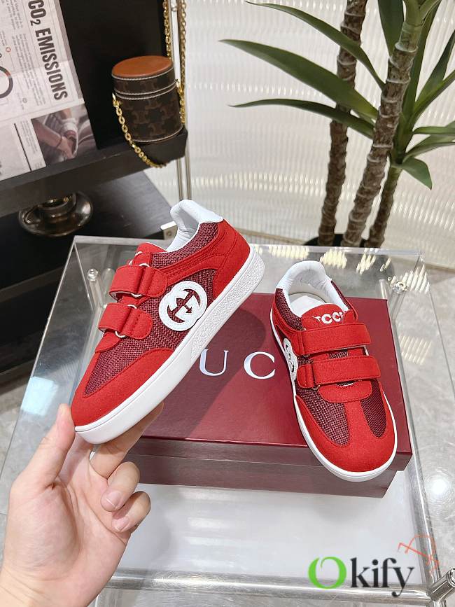 Okify Gucci 2024 latest model Forrest Gump training shoes for children Red - 1