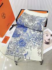 Okify Hermes Cashmere Silk Blue135cmx135cm - 4