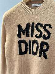 Okify Dior Sweater Pale Pink Cashmere and Silk Knit with Black  - 2