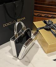 Okify Dolce & Gabbana Logo Box Handbag Silver 20x15x6.5 cm - 2